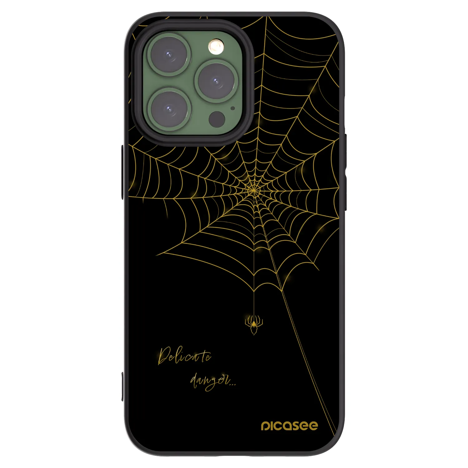 Picasee silikónový čierny obal pre Apple iPhone 13 Pro - Delicate danger