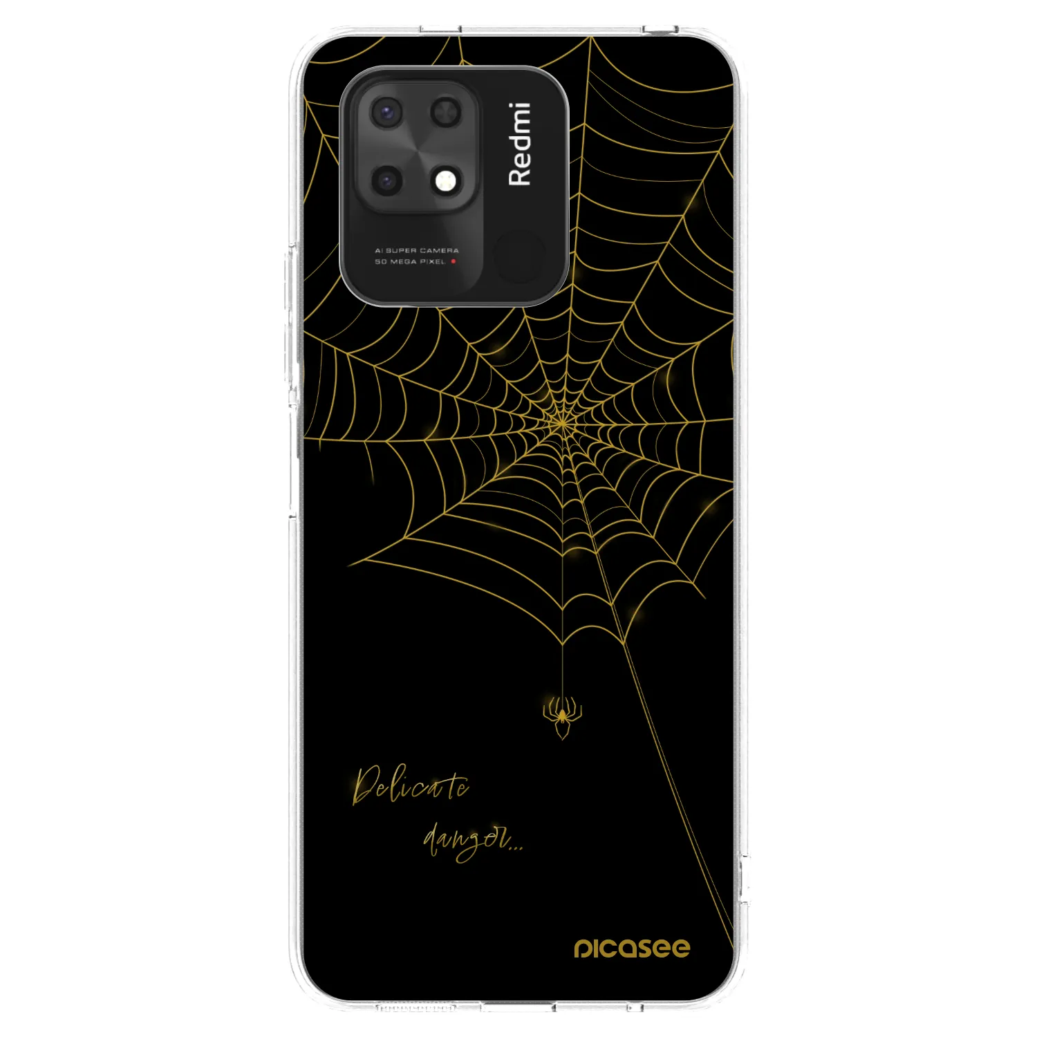 Picasee silikónový prehľadný obal pre Xiaomi Redmi 10C - Delicate danger