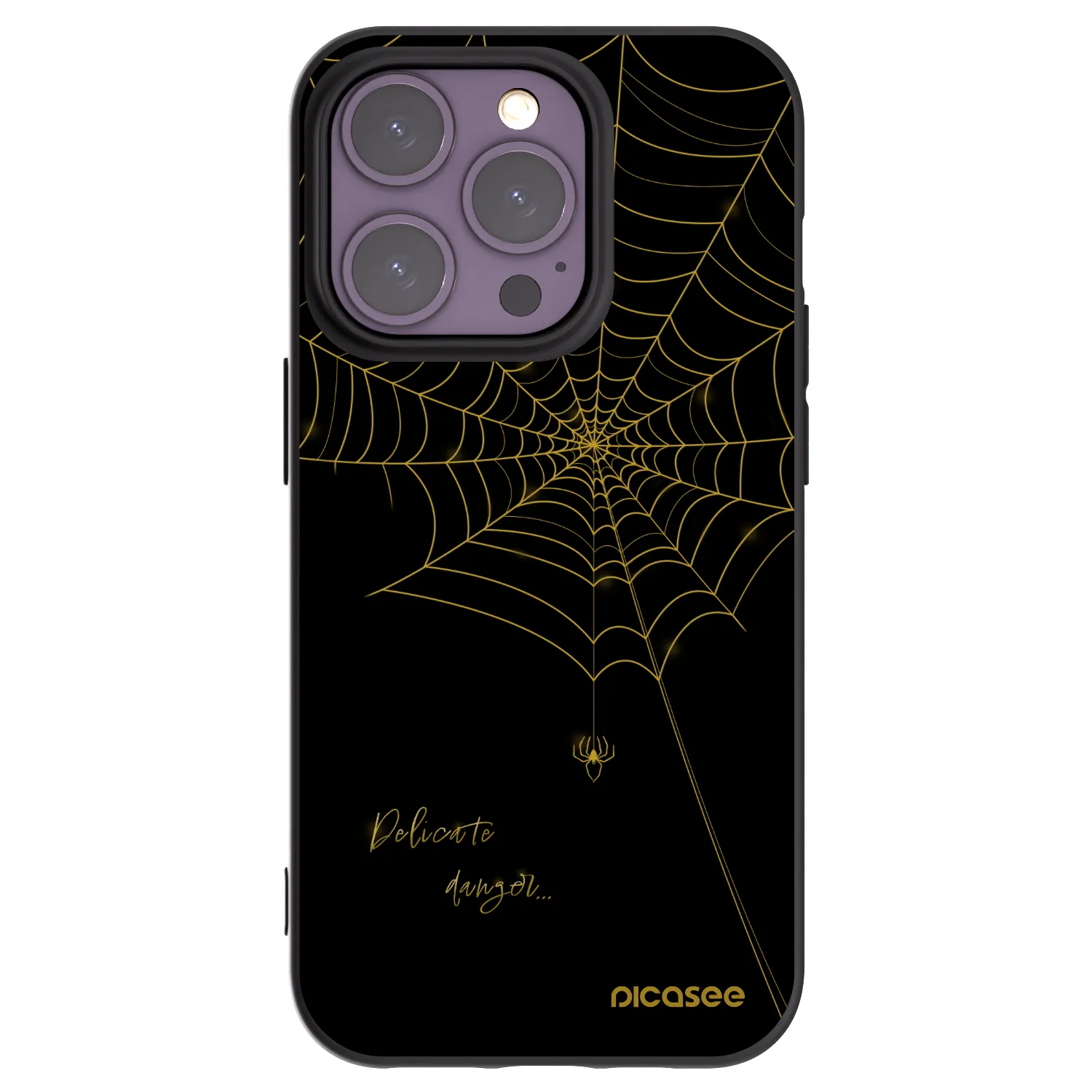 Picasee silikónový čierny obal pre Apple iPhone 14 Pro - Delicate danger