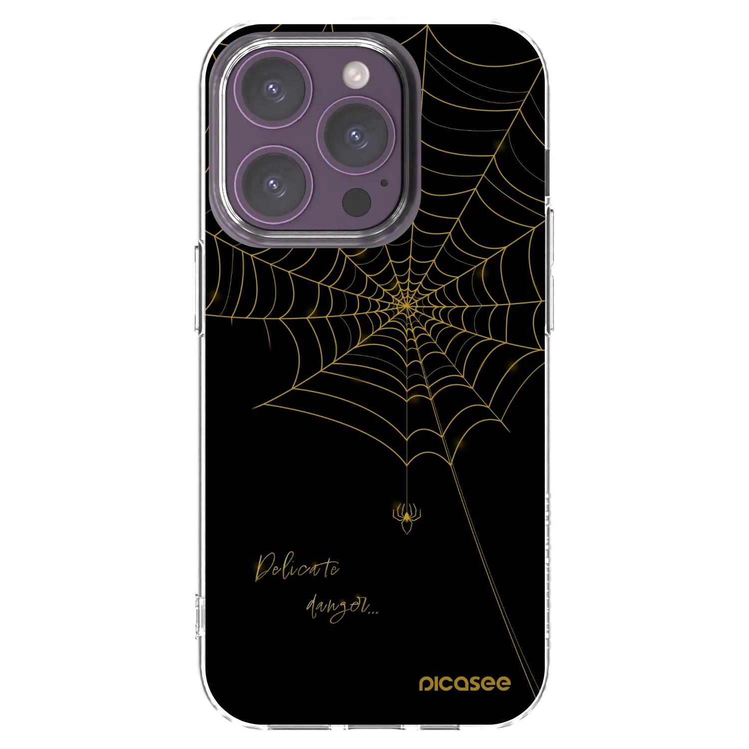 Picasee silikónový prehľadný obal pre Apple iPhone 14 Pro - Delicate danger