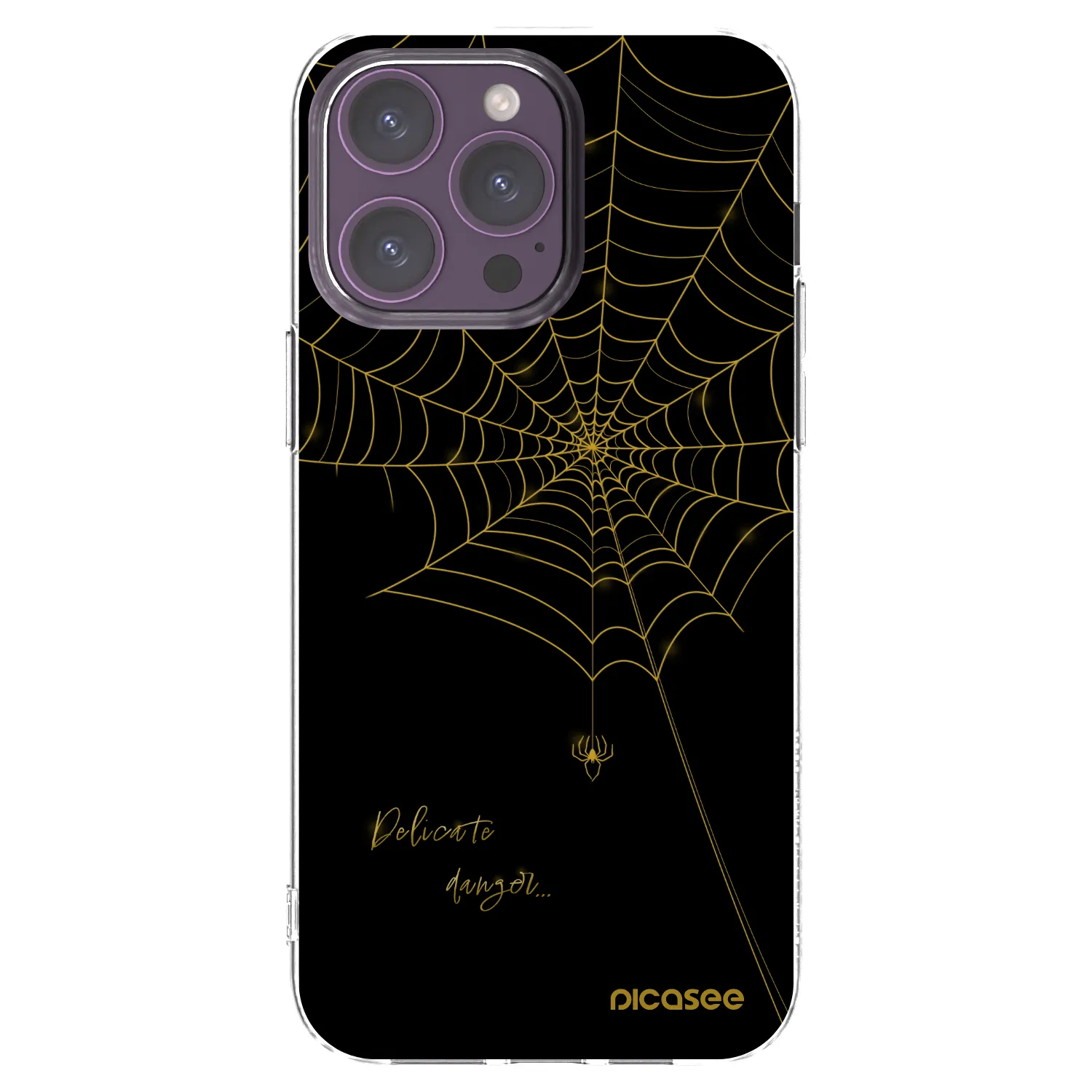 Picasee silikónový prehľadný obal pre Apple iPhone 14 Pro Max - Delicate danger