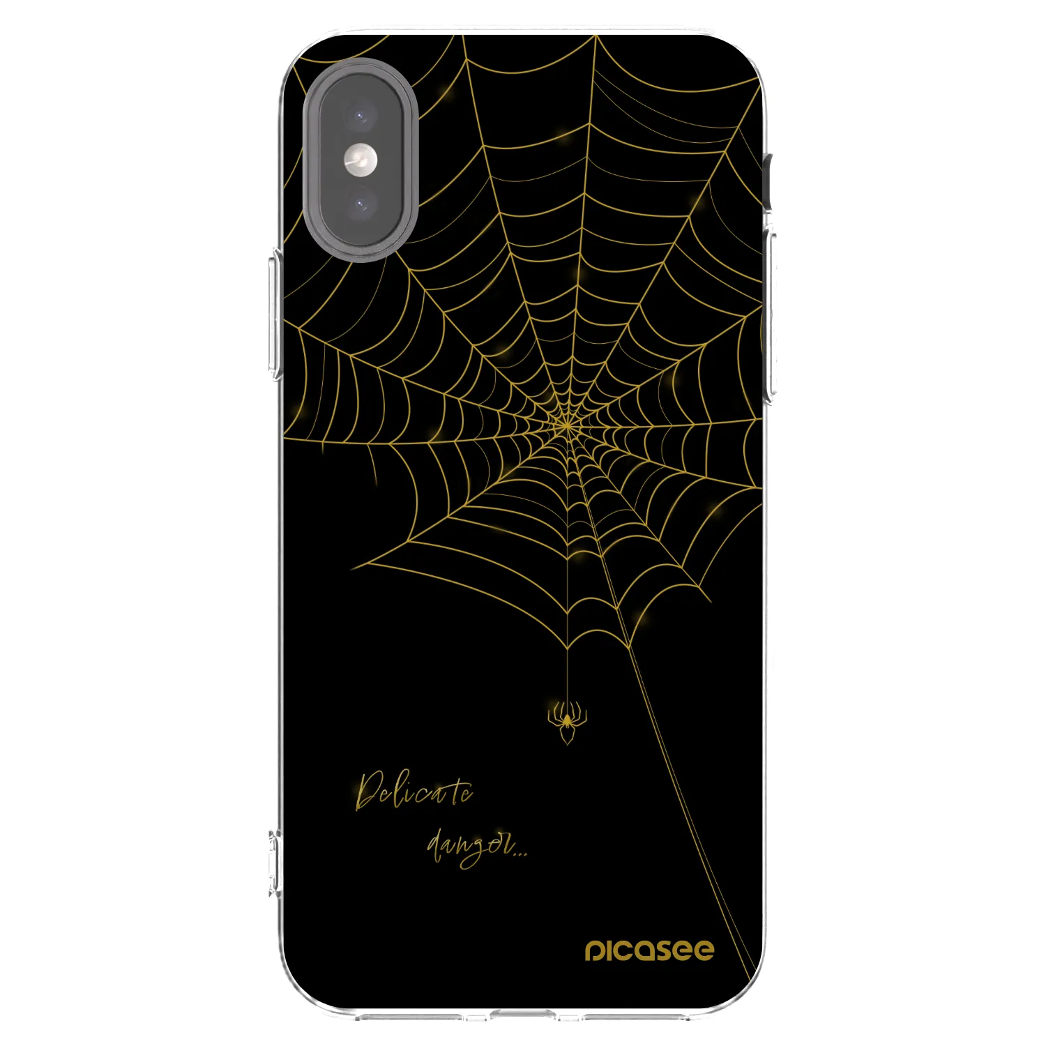 Picasee silikónový prehľadný obal pre Apple iPhone X/XS - Delicate danger