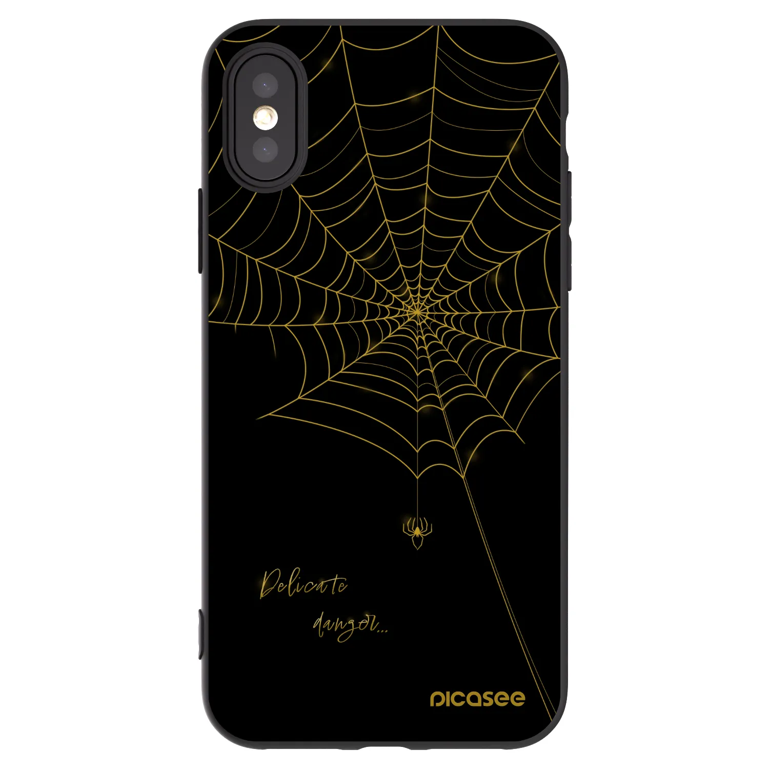 Picasee silikónový čierny obal pre Apple iPhone X/XS - Delicate danger