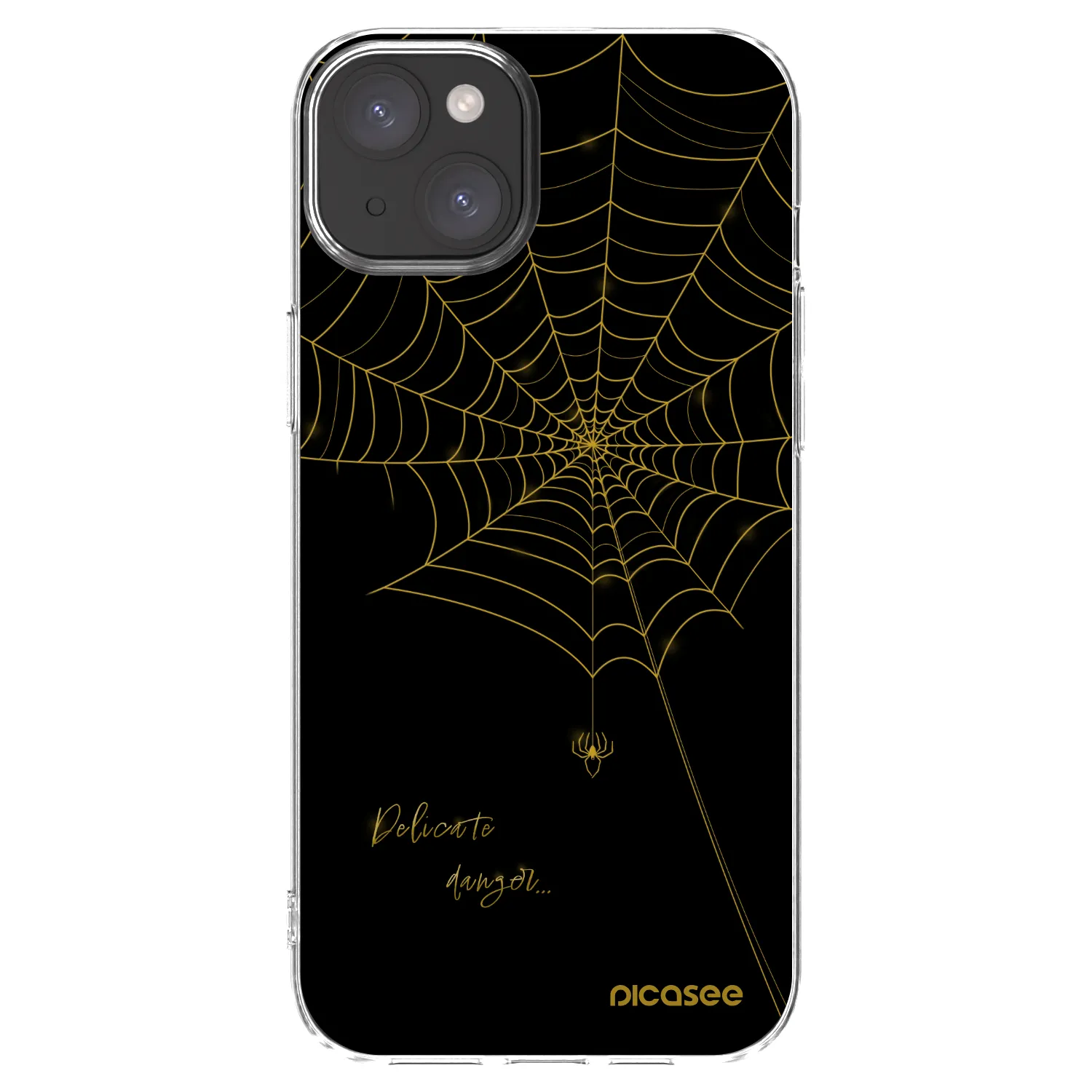 Picasee silikónový prehľadný obal pre Apple iPhone 15 Plus - Delicate danger