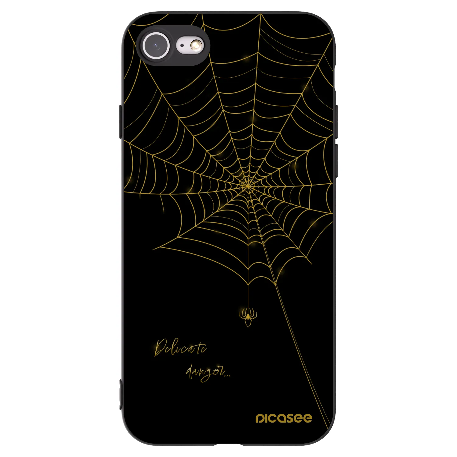 Picasee silikónový čierny obal pre Apple iPhone 7 - Delicate danger