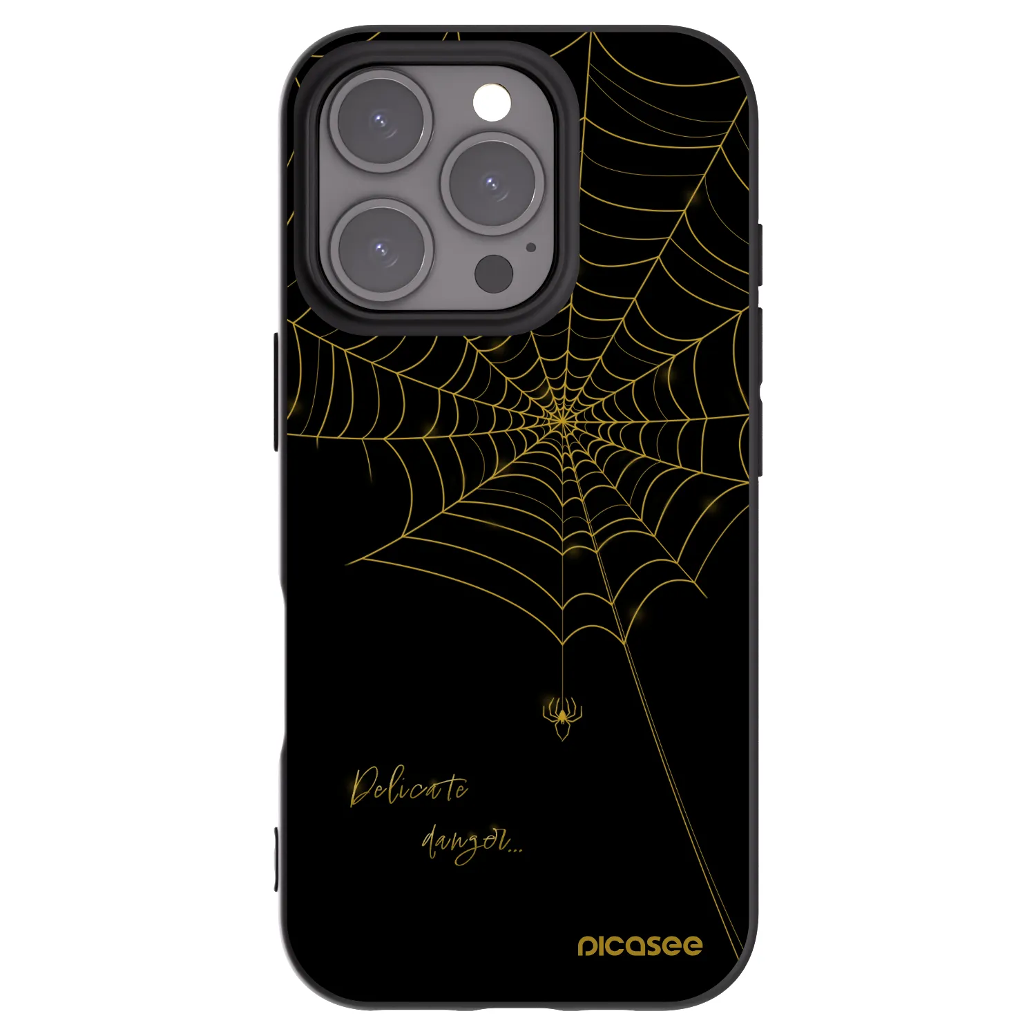 Picasee silikónový čierny obal pre Apple iPhone 16 Pro - Delicate danger