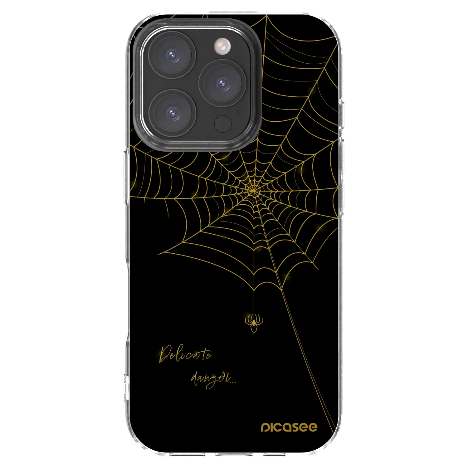 Picasee silikónový prehľadný obal pre Apple iPhone 16 Pro - Delicate danger