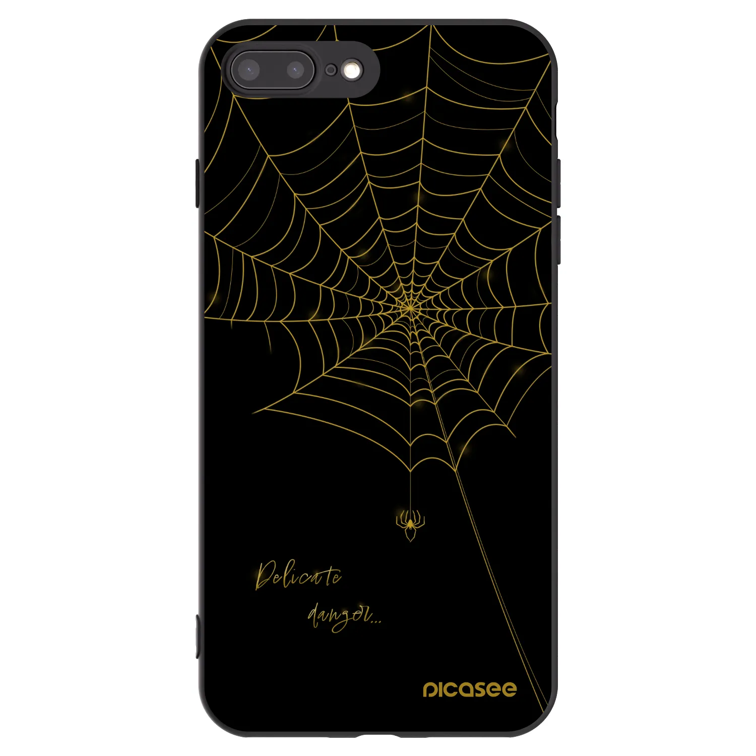 Picasee silikónový čierny obal pre Apple iPhone 8 Plus - Delicate danger