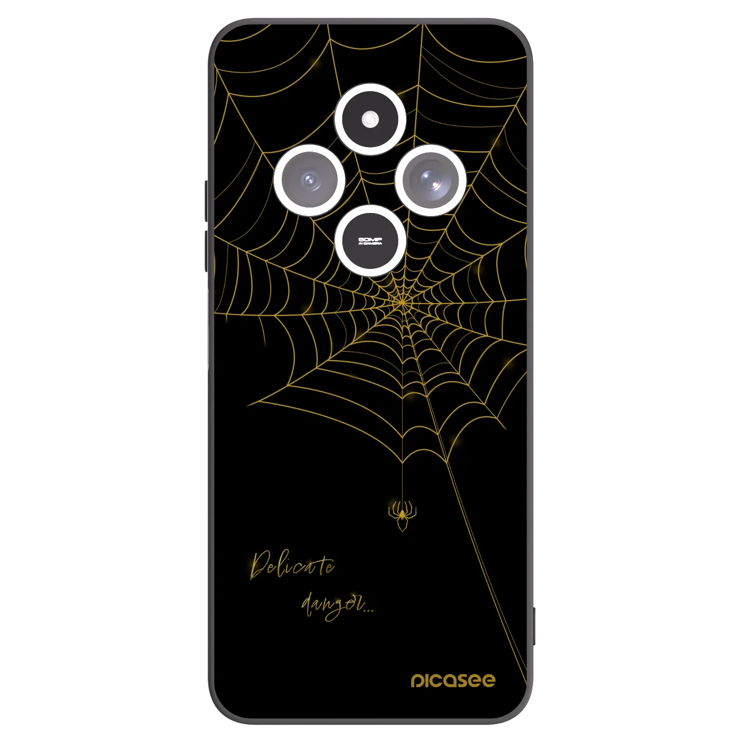 Picasee silikónový čierny obal pre Xiaomi Redmi 14C - Delicate danger