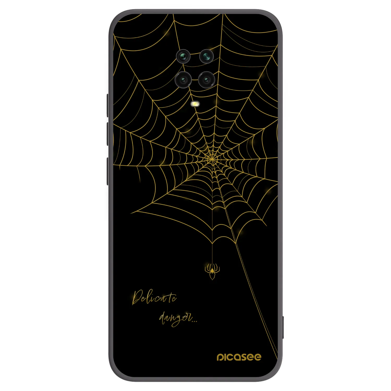 Picasee silikónový čierny obal pre Xiaomi Redmi Note 9S - Delicate danger