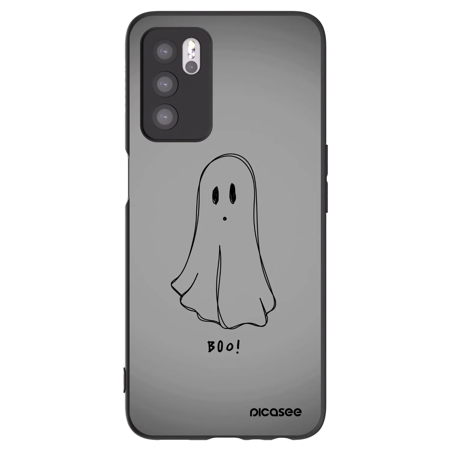 Picasee silikónový čierny obal pre OPPO A16s - Ghost