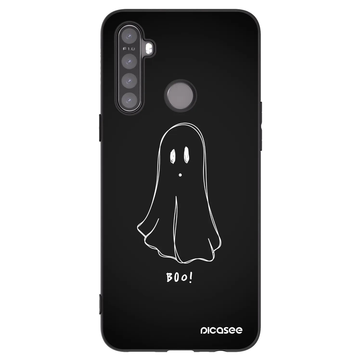 Picasee silikónový čierny obal pre Realme 5 - Ghost 2