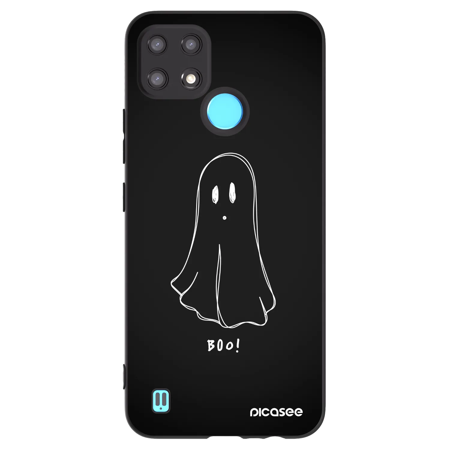 Picasee silikónový čierny obal pre Realme C21 - Ghost 2