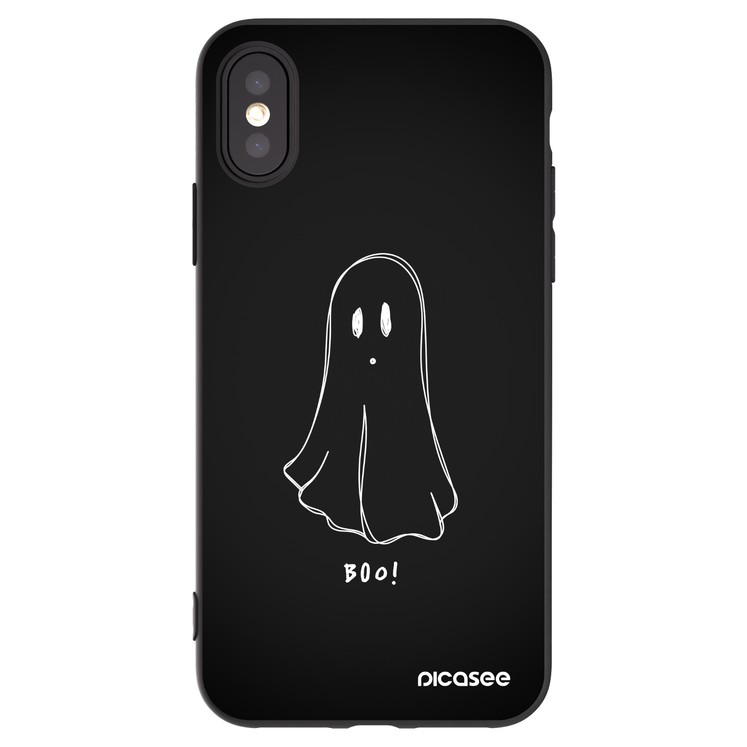 Picasee silikónový čierny obal pre Apple iPhone X/XS - Ghost 2