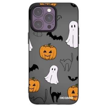Picasee silikónový čierny obal pre Apple iPhone 14 Pro Max - Spooky crew