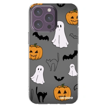 Picasee silikónový prehľadný obal pre Apple iPhone 14 Pro Max - Spooky crew