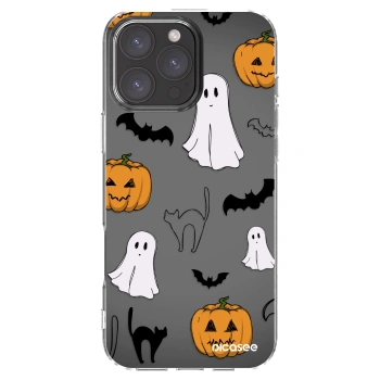 Picasee silikónový prehľadný obal pre Apple iPhone 16 Pro Max - Spooky crew