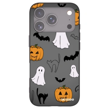 Picasee silikónový čierny obal pre Apple iPhone 17 Pro - Spooky crew