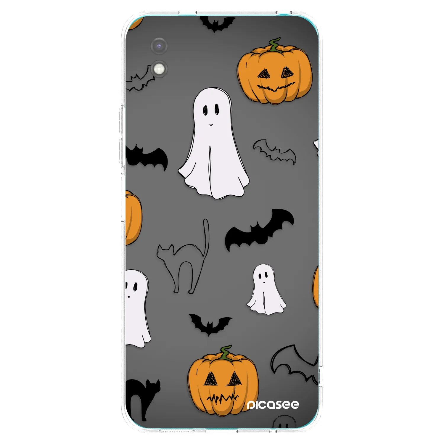 Picasee silikónový čierny obal pre Xiaomi Redmi 9A - Spooky crew