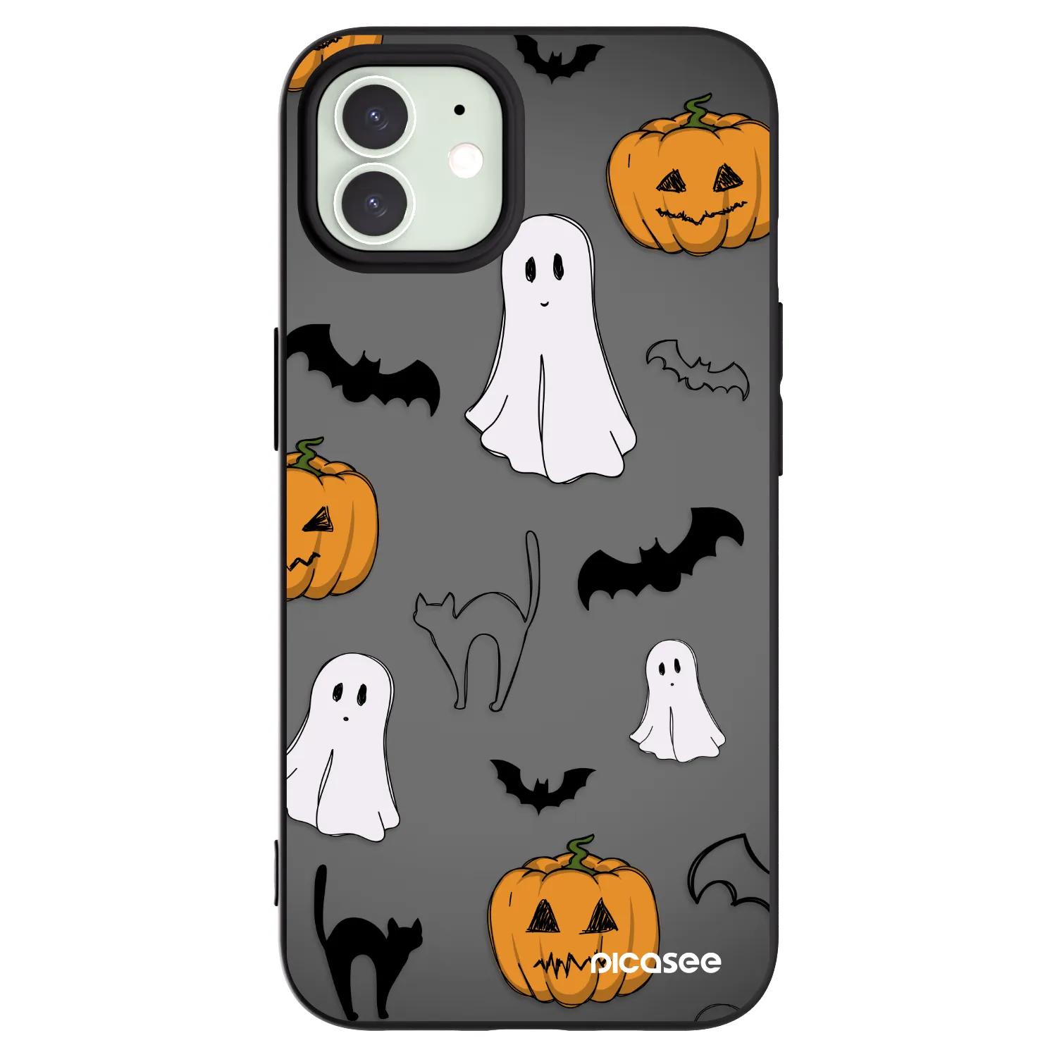 Picasee silikónový čierny obal pre Apple iPhone 12 Pro - Spooky crew