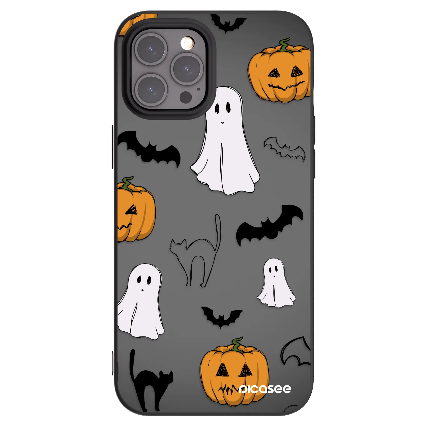 Picasee silikónový čierny obal pre Apple iPhone 12 Pro Max - Spooky crew