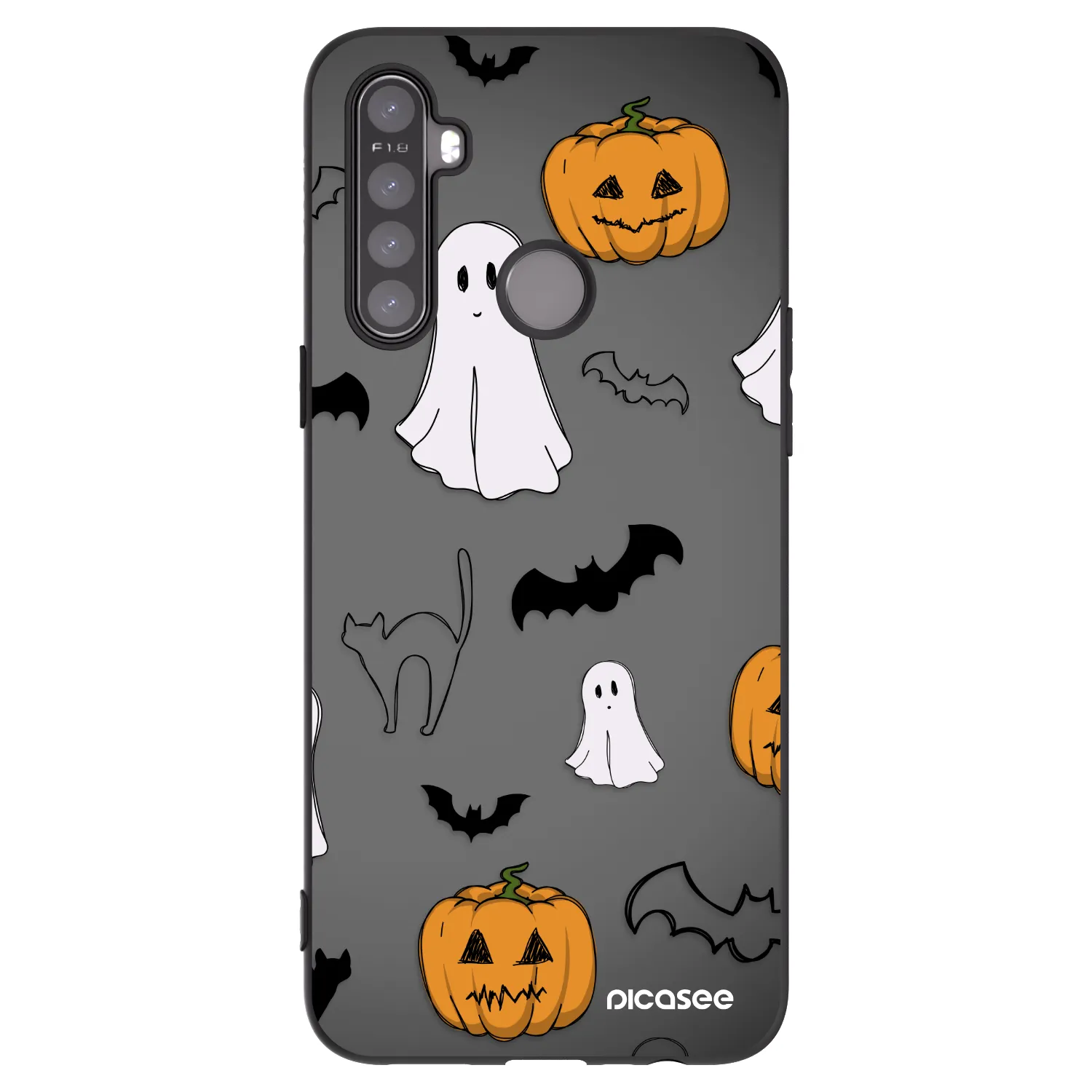 Picasee silikónový čierny obal pre Realme 5 - Spooky crew