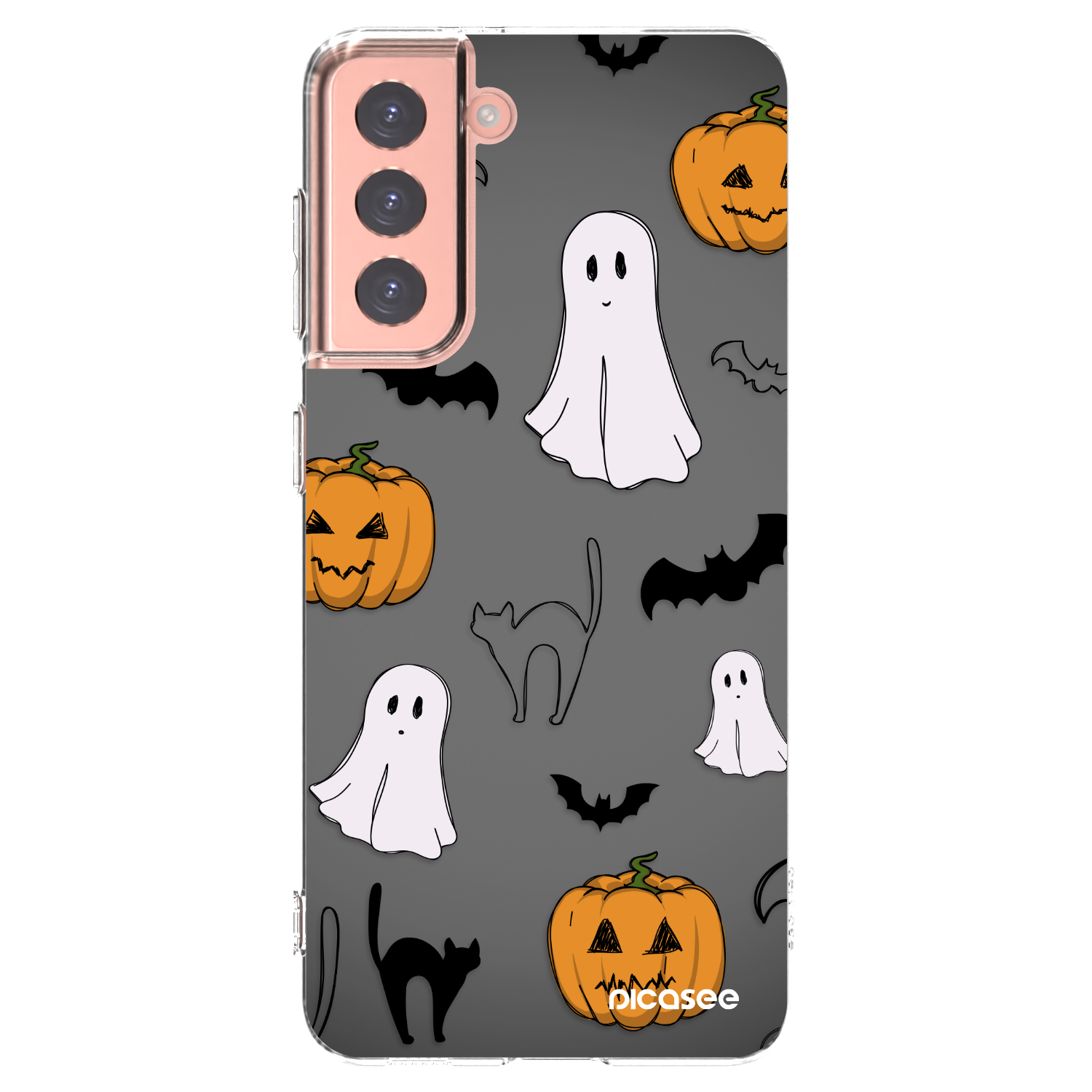 Picasee silikónový prehľadný obal pre Samsung Galaxy S21 5G G991B - Spooky crew