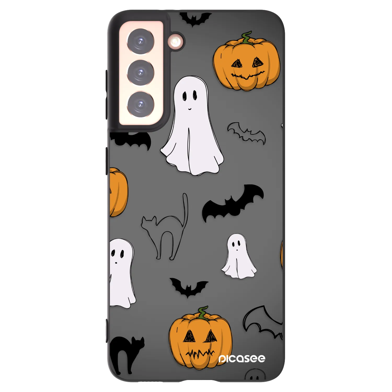 Picasee silikónový čierny obal pre Samsung Galaxy S21 5G G991B - Spooky crew
