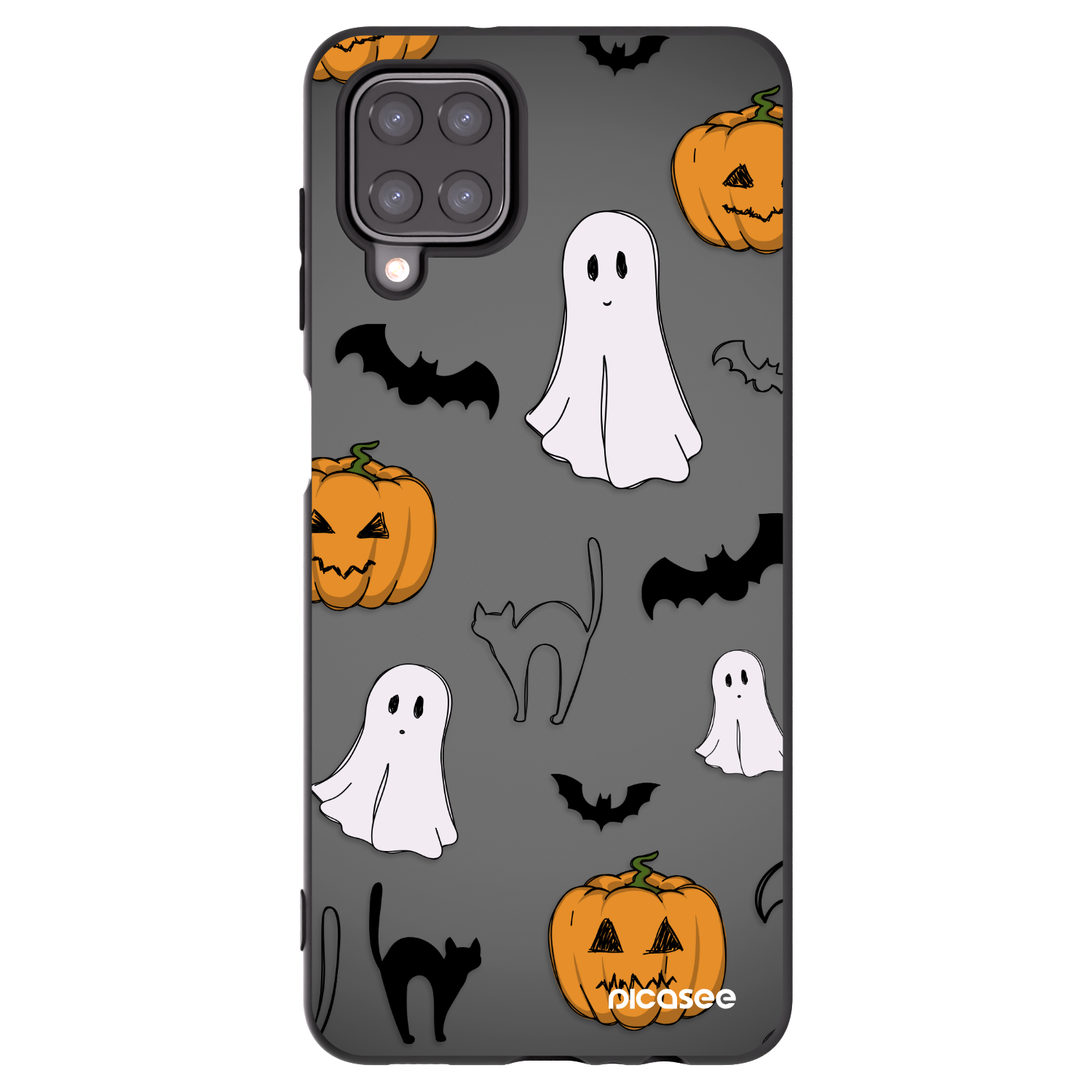 Picasee silikónový čierny obal pre Samsung Galaxy A12 A125F - Spooky crew
