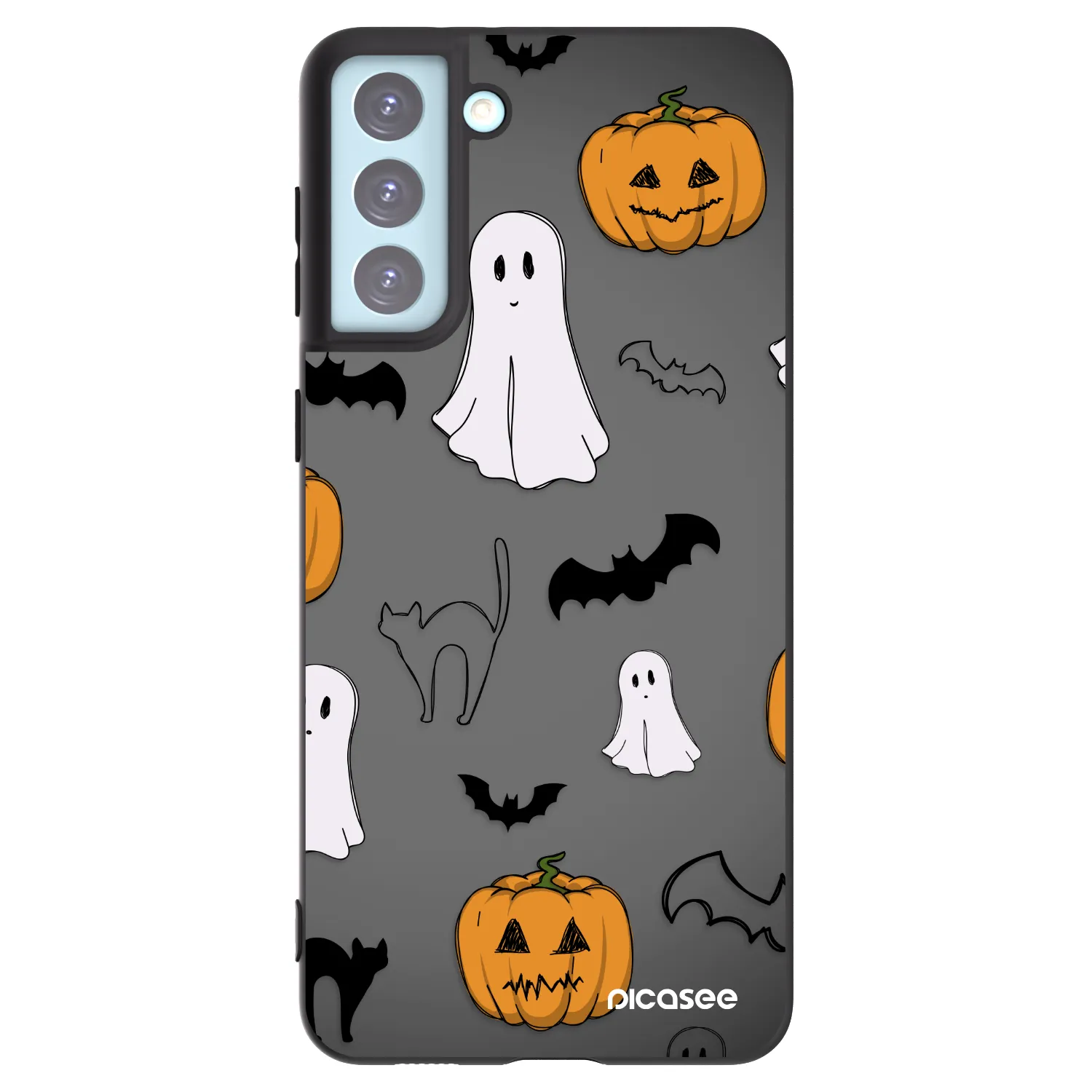Picasee silikónový čierny obal pre Samsung Galaxy S21+ 5G G996F - Spooky crew