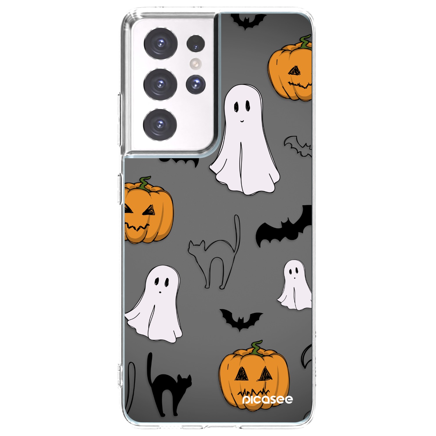 Picasee silikónový prehľadný obal pre Samsung Galaxy S21 Ultra 5G G998B - Spooky crew