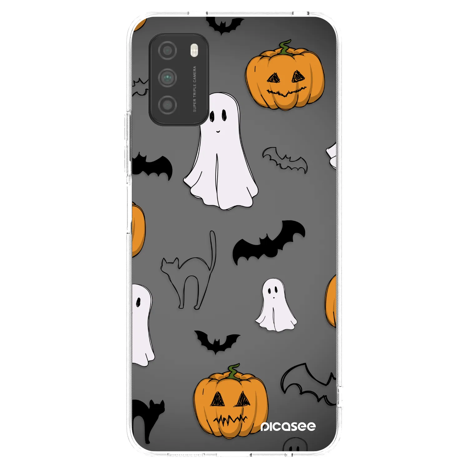 Picasee silikónový prehľadný obal pre Xiaomi Poco M3 - Spooky crew