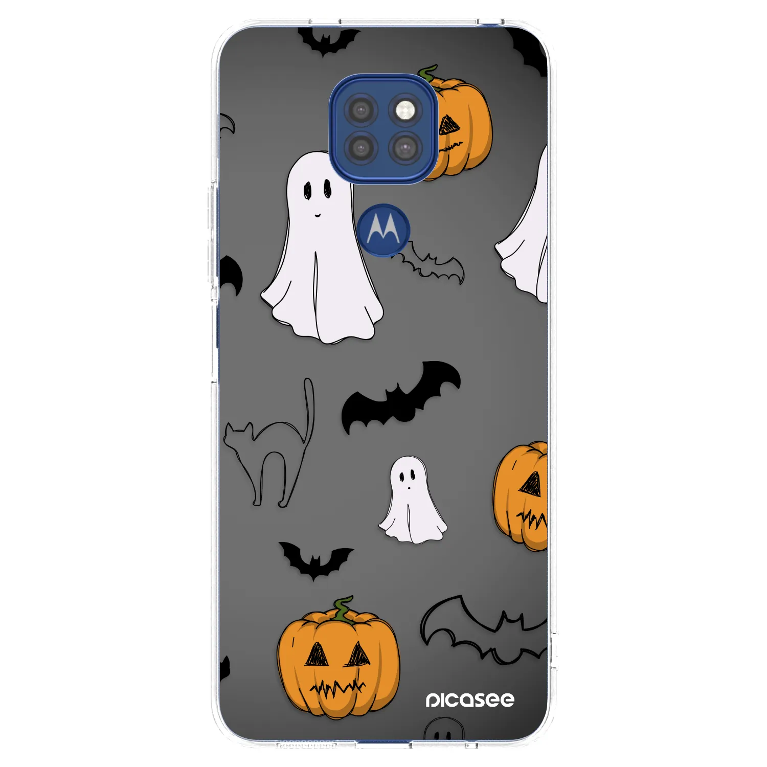 Picasee silikónový prehľadný obal pre Motorola Moto G9 Play - Spooky crew