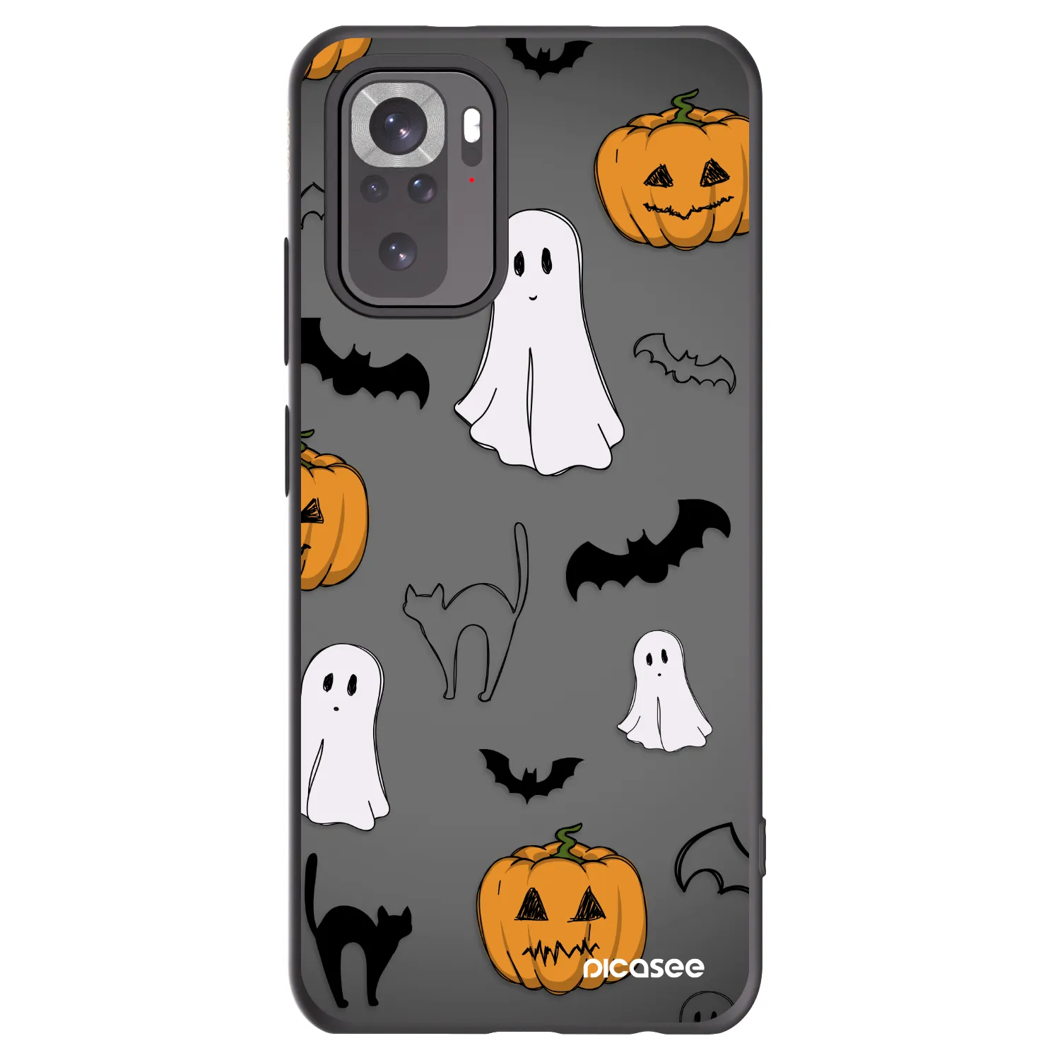 Picasee silikónový čierny obal pre Xiaomi Redmi Note 10 - Spooky crew