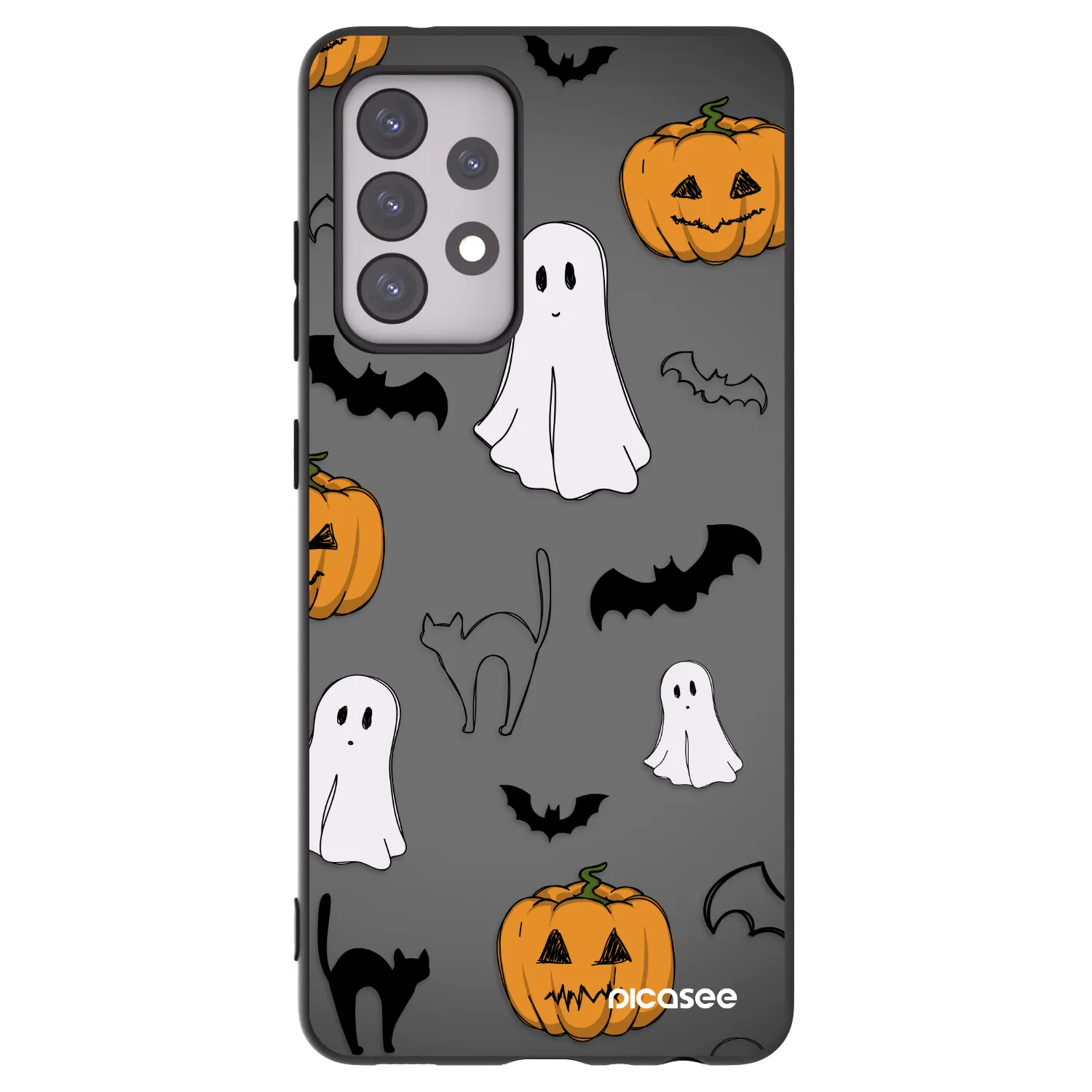Picasee silikónový čierny obal pre Samsung Galaxy A52 5G A525F - Spooky crew