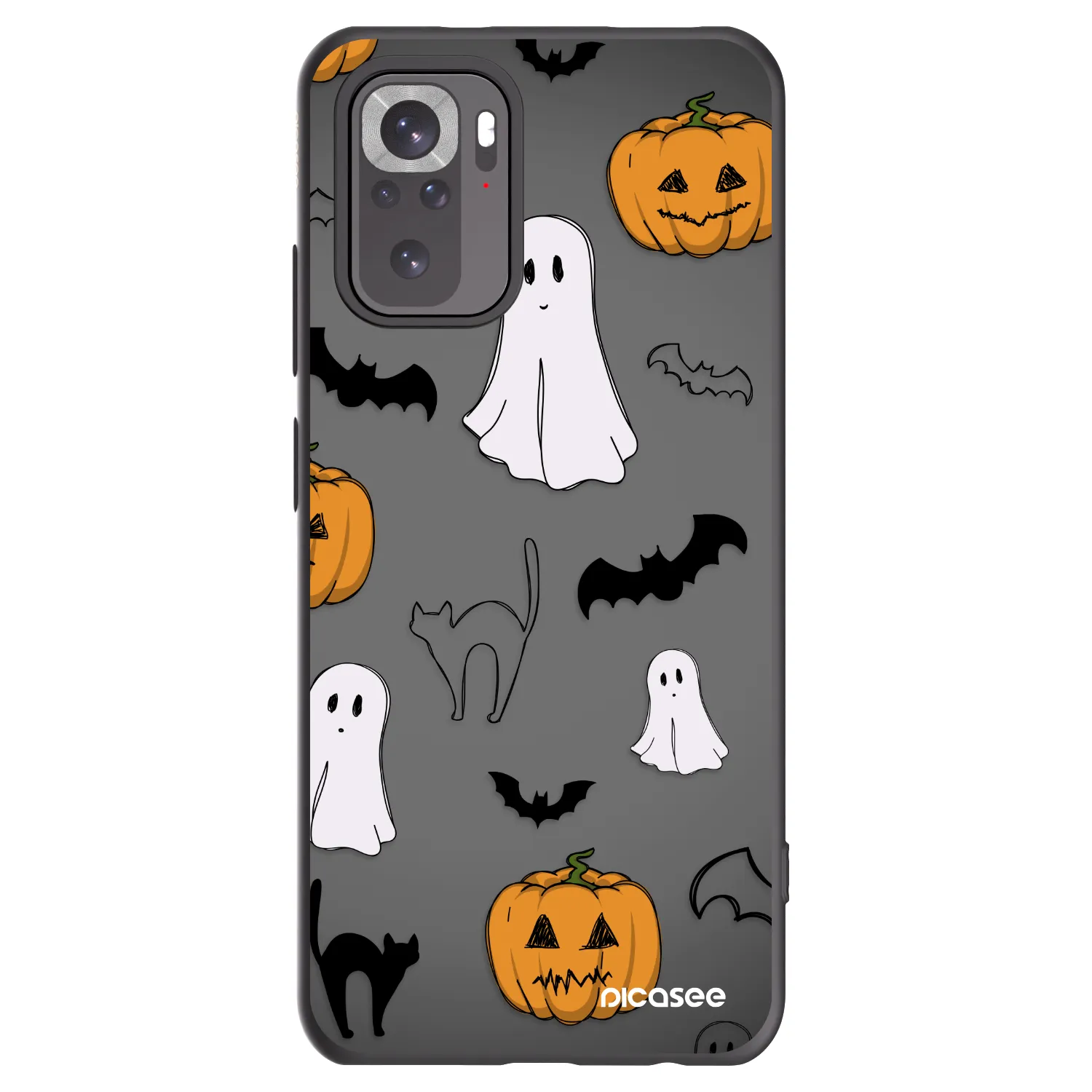 Picasee silikónový čierny obal pre Xiaomi Redmi Note 10S - Spooky crew