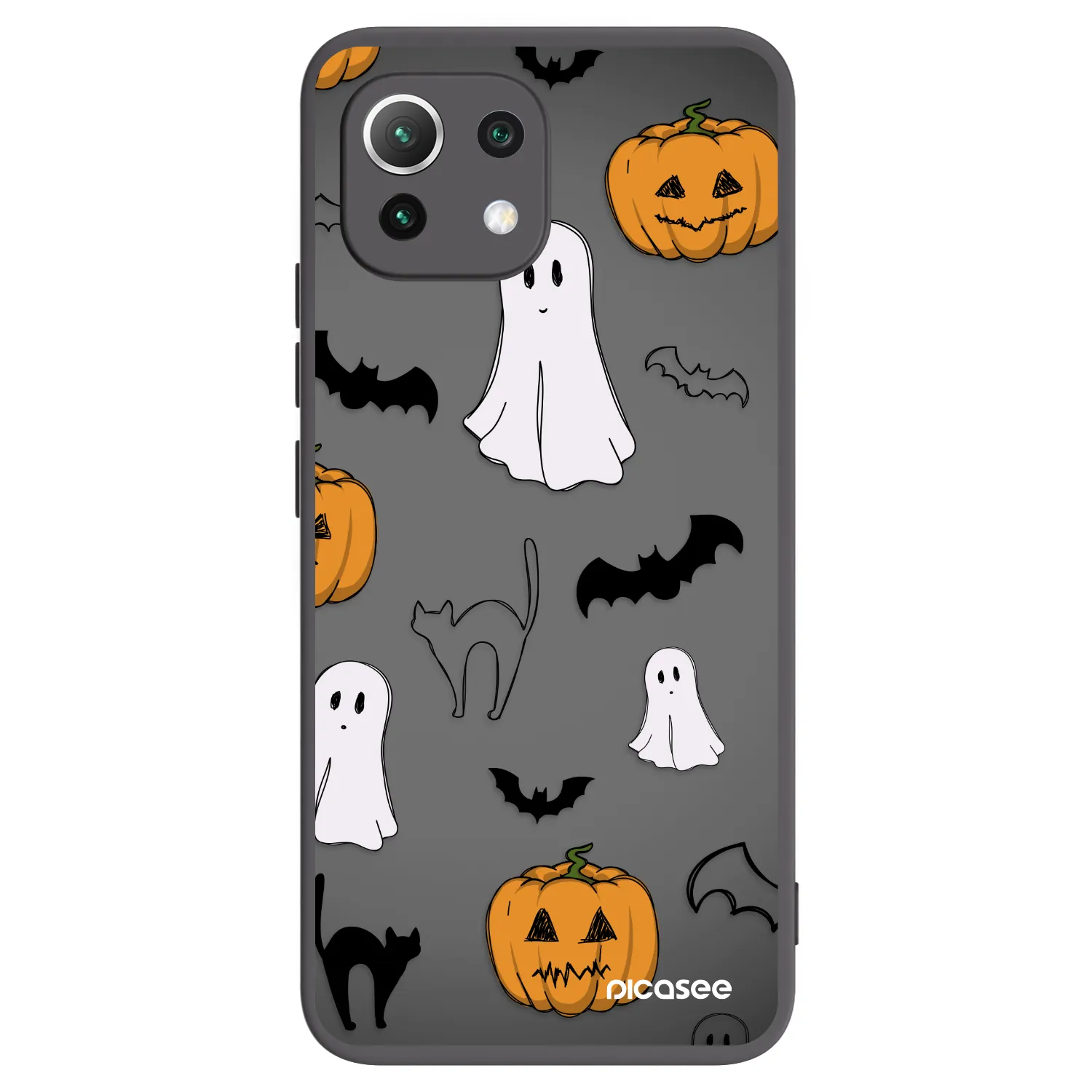 Picasee silikónový čierny obal pre Xiaomi Mi 11 Lite - Spooky crew