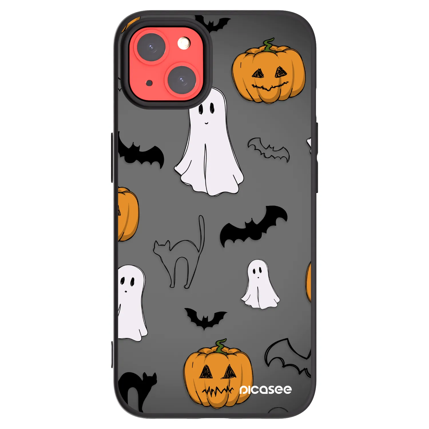 Picasee silikónový čierny obal pre Apple iPhone 13 - Spooky crew