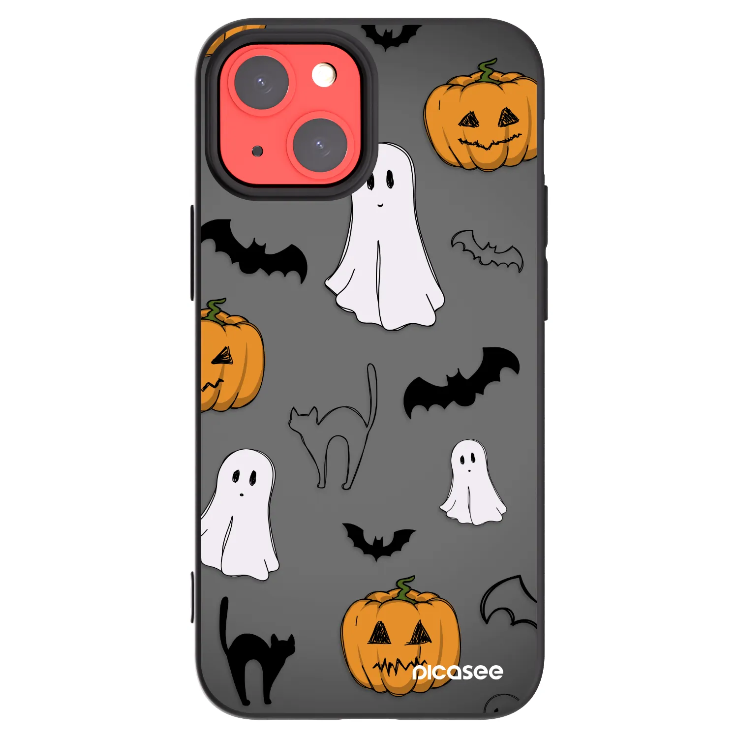 Picasee silikónový čierny obal pre Apple iPhone 13 mini - Spooky crew