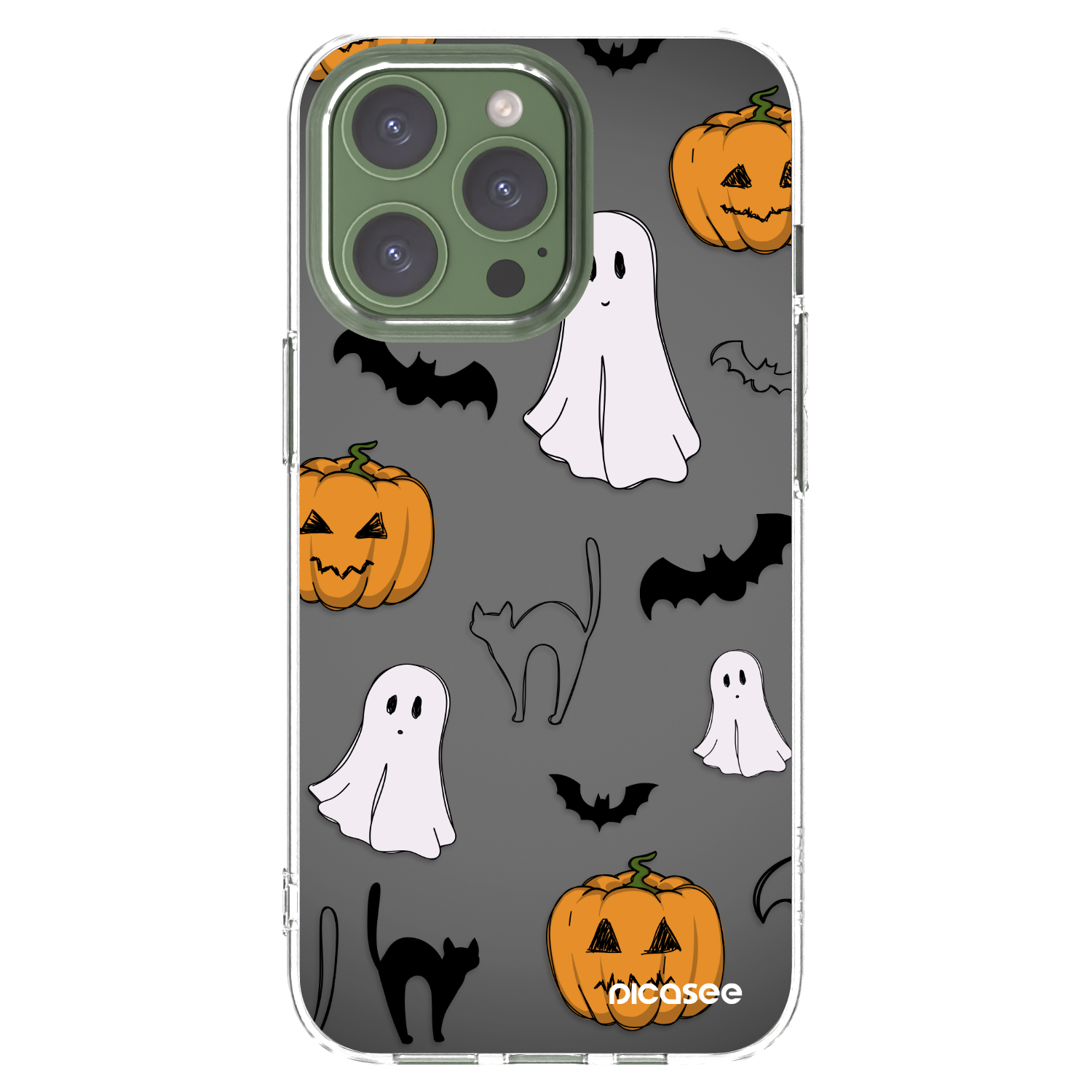 Picasee silikónový prehľadný obal pre Apple iPhone 13 Pro - Spooky crew