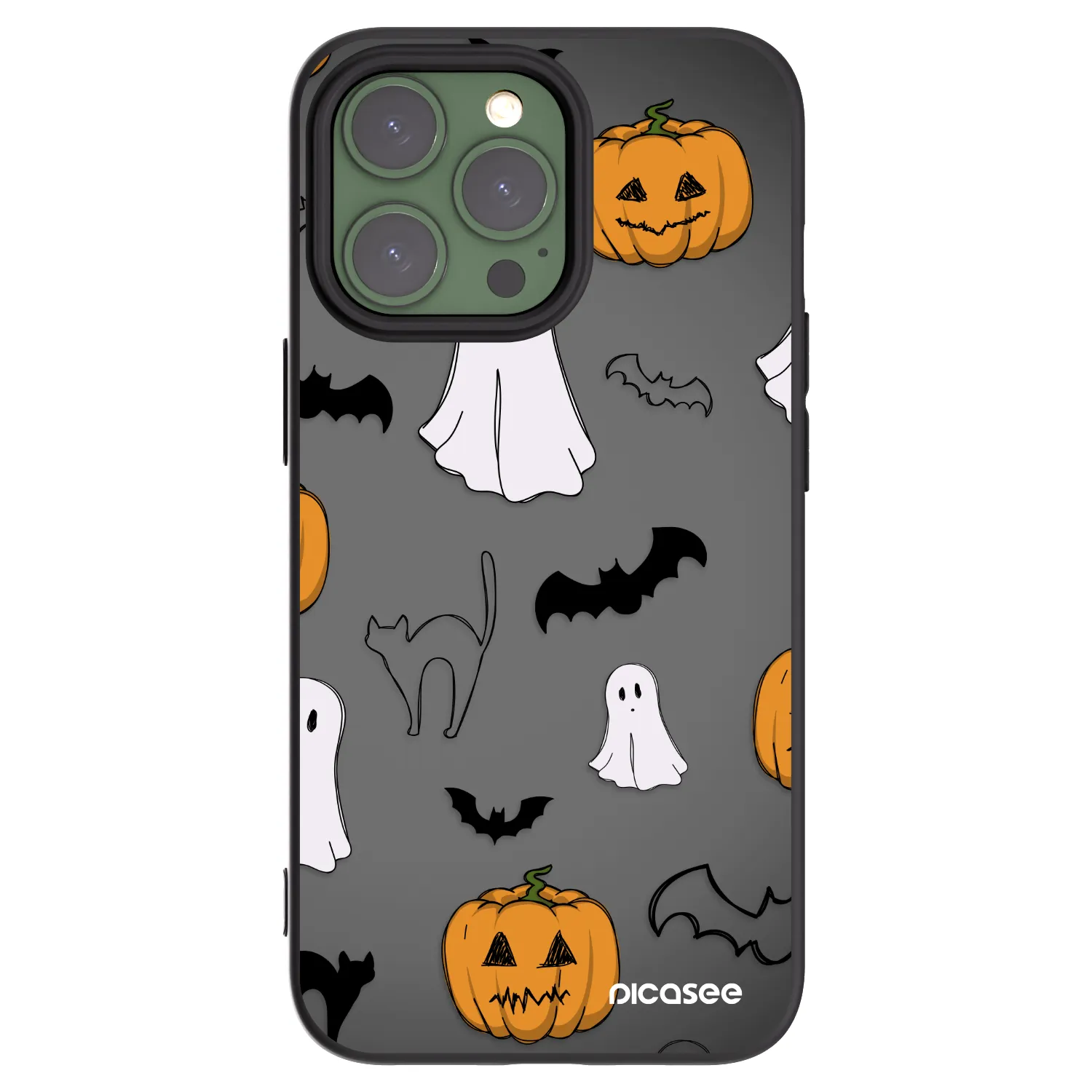 Picasee silikónový čierny obal pre Apple iPhone 13 Pro - Spooky crew