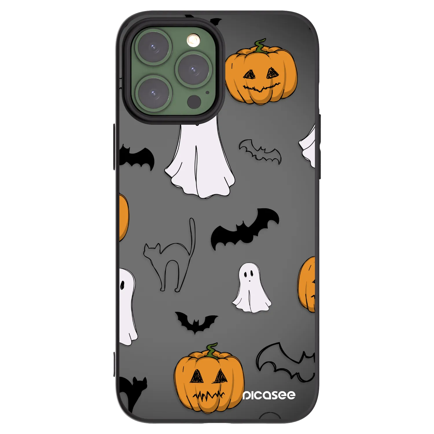 Picasee silikónový čierny obal pre Apple iPhone 13 Pro Max - Spooky crew