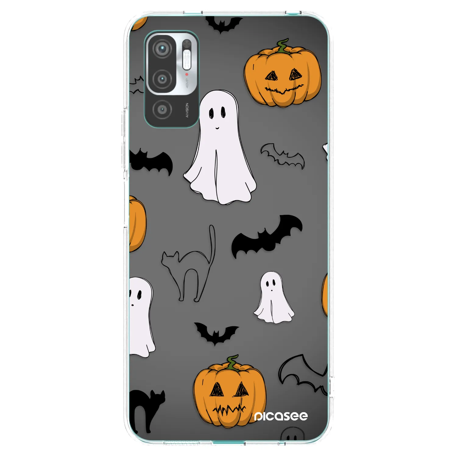 Picasee silikónový prehľadný obal pre Xiaomi Redmi Note 10 5G - Spooky crew