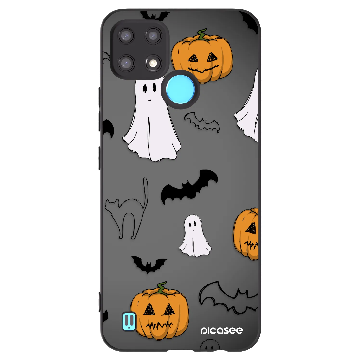 Picasee silikónový čierny obal pre Realme C21 - Spooky crew
