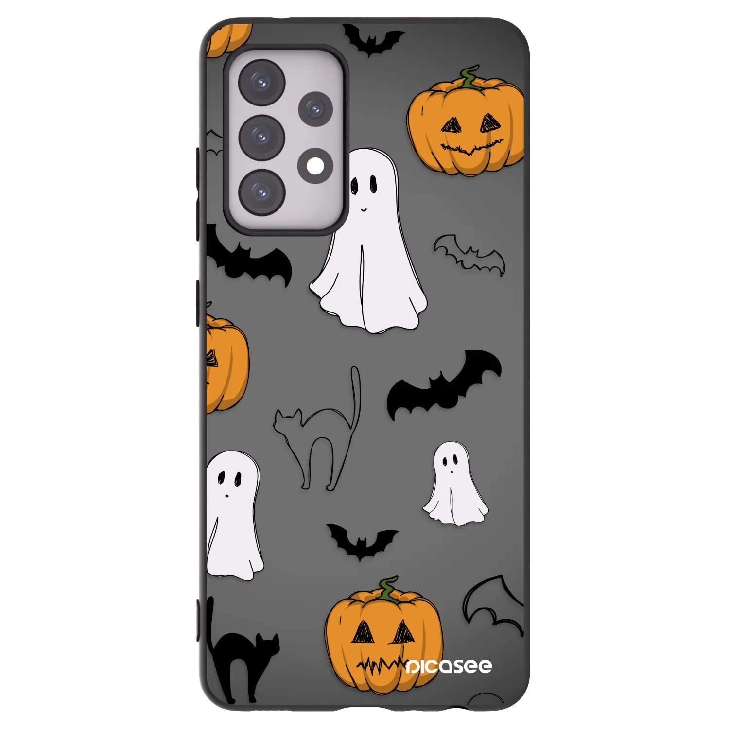 Picasee silikónový čierny obal pre Samsung Galaxy A52s 5G A528B - Spooky crew