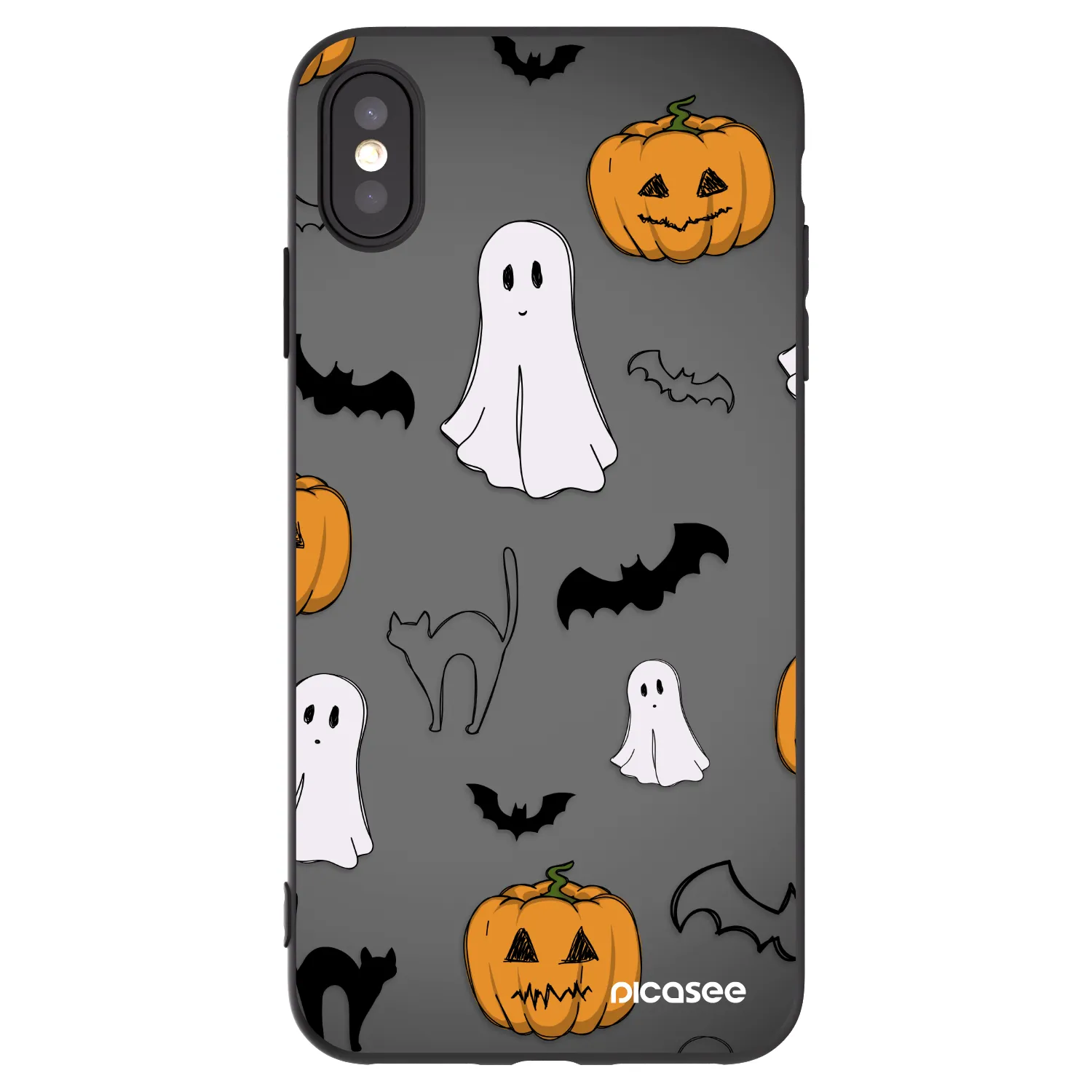 Picasee silikónový čierny obal pre Apple iPhone XS Max - Spooky crew