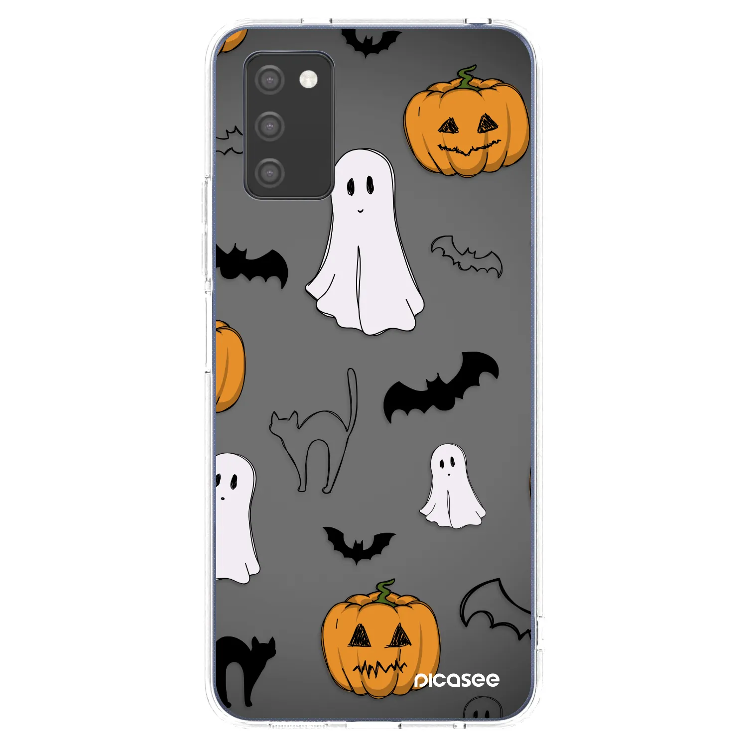 Picasee silikónový prehľadný obal pre Samsung Galaxy A03s A037G - Spooky crew