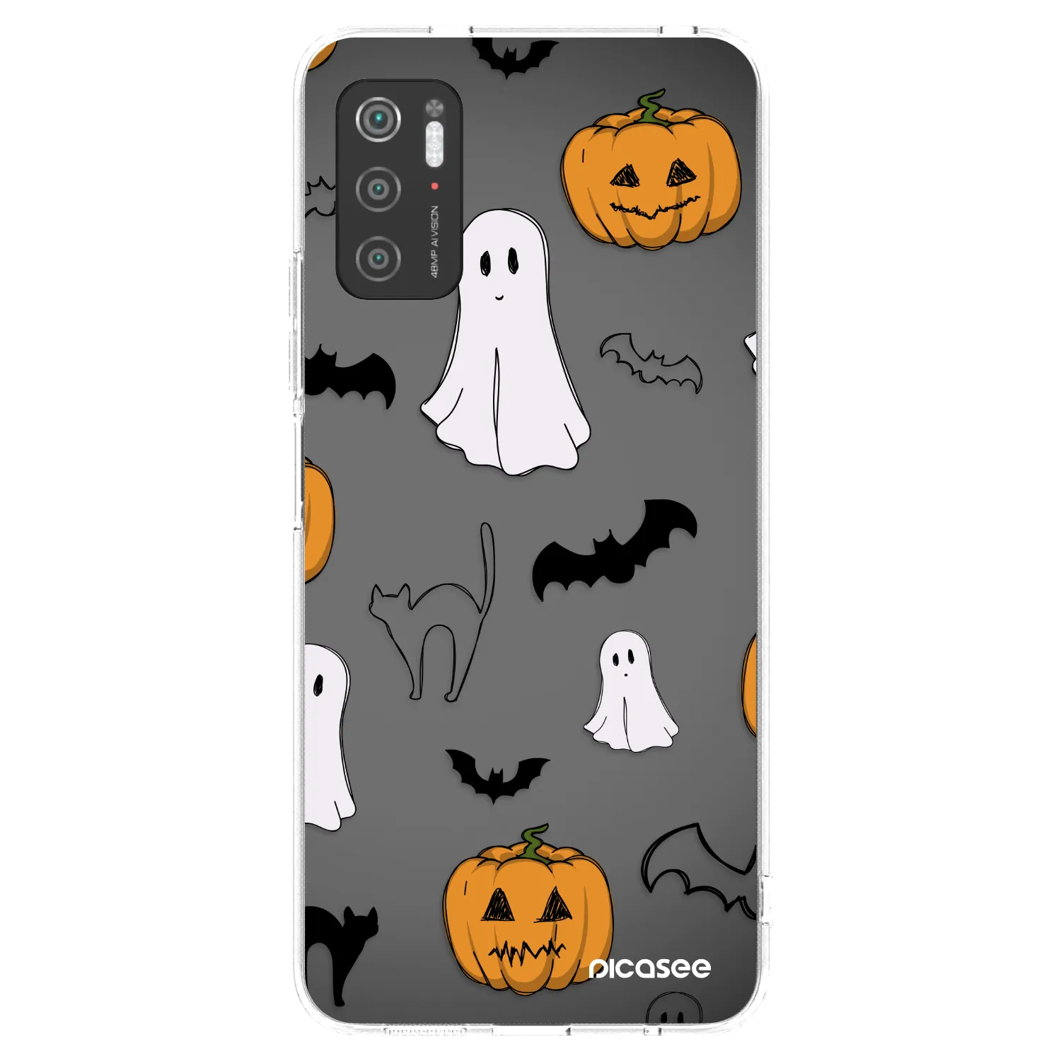 Picasee silikónový prehľadný obal pre Xiaomi Poco M3 Pro 5G - Spooky crew