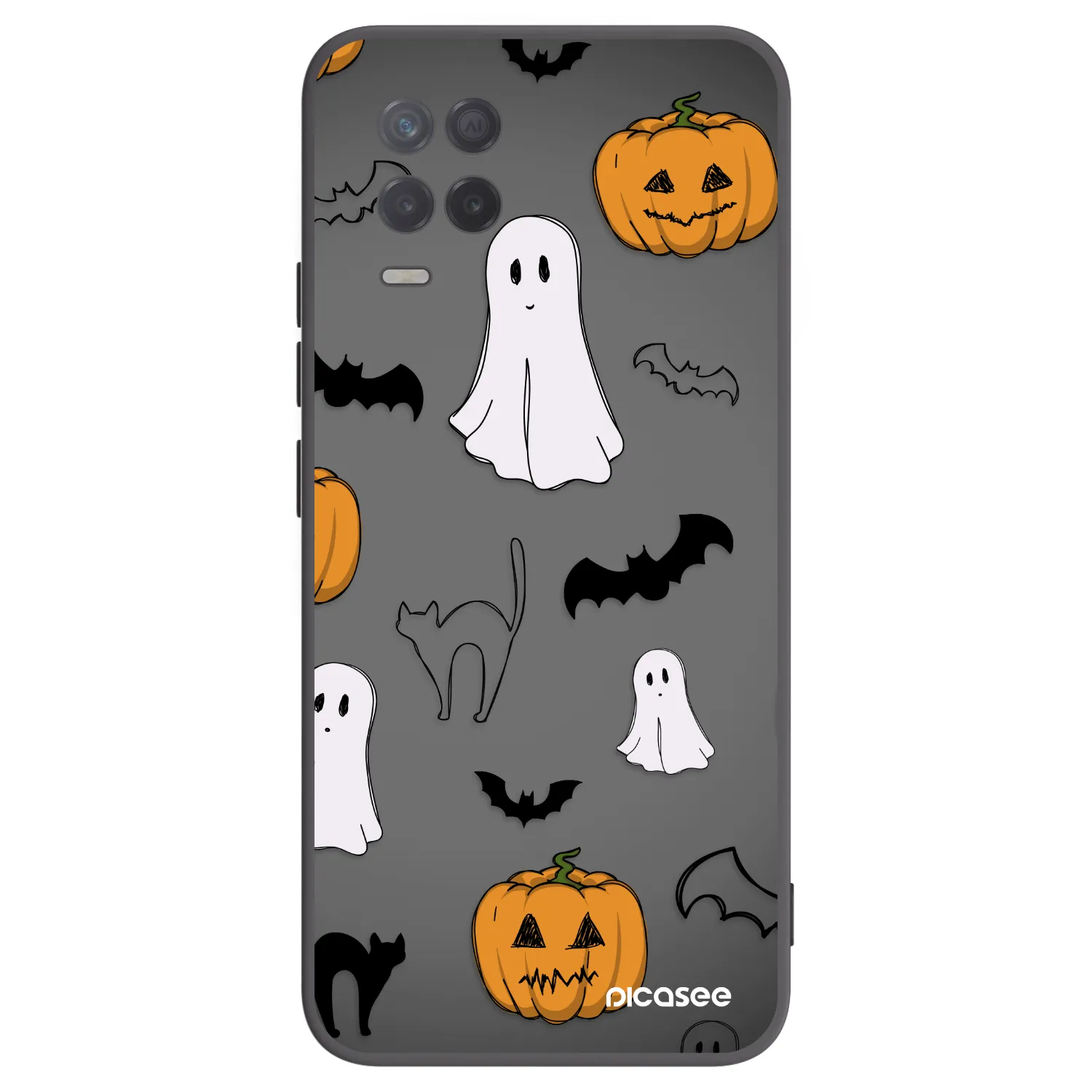 Picasee silikónový čierny obal pre Realme 8 5G - Spooky crew