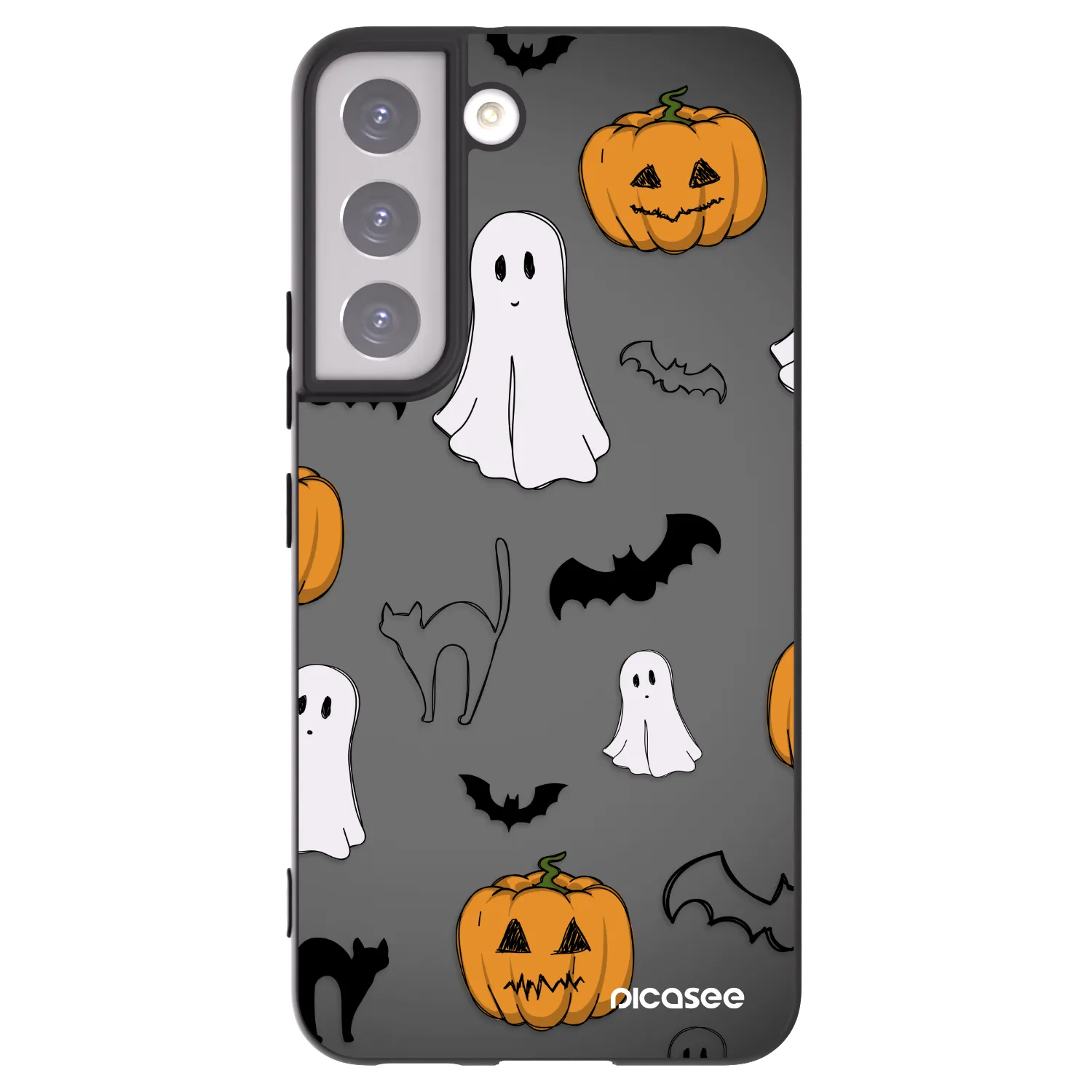 Picasee silikónový čierny obal pre Samsung Galaxy S22 5G - Spooky crew